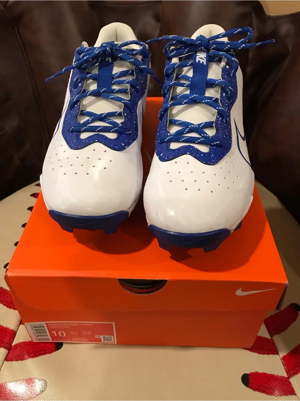 New Nike White and Royal Blue Cleats